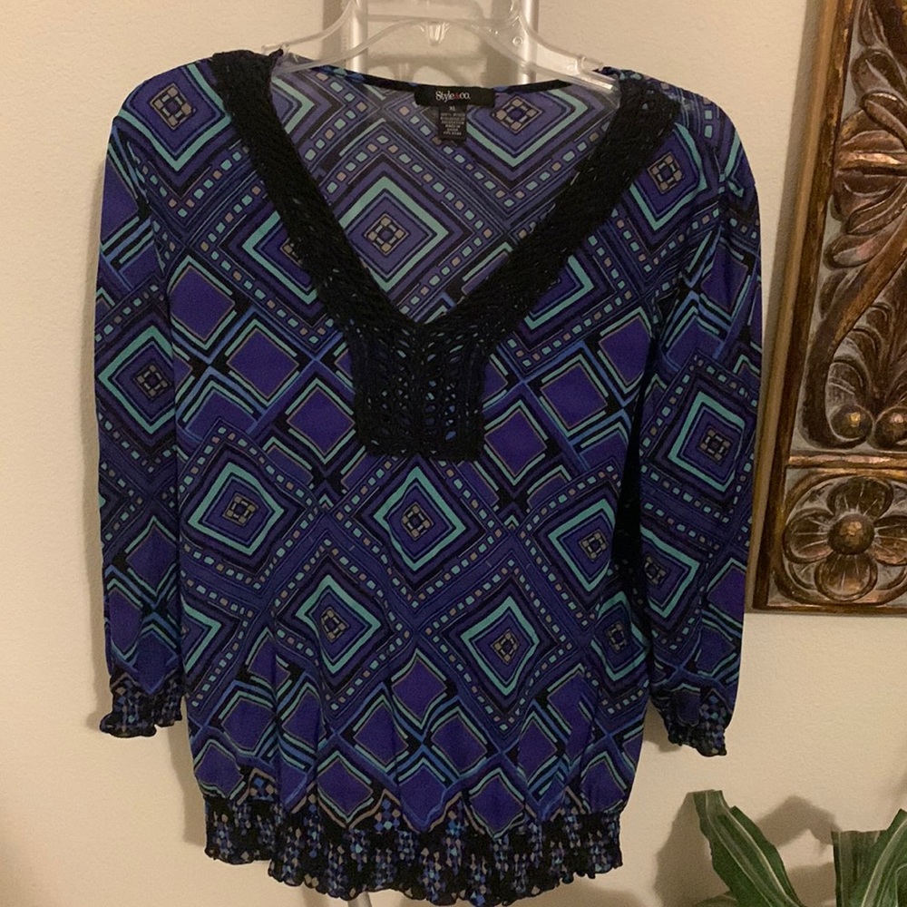 Style &Co. geometric print blouse